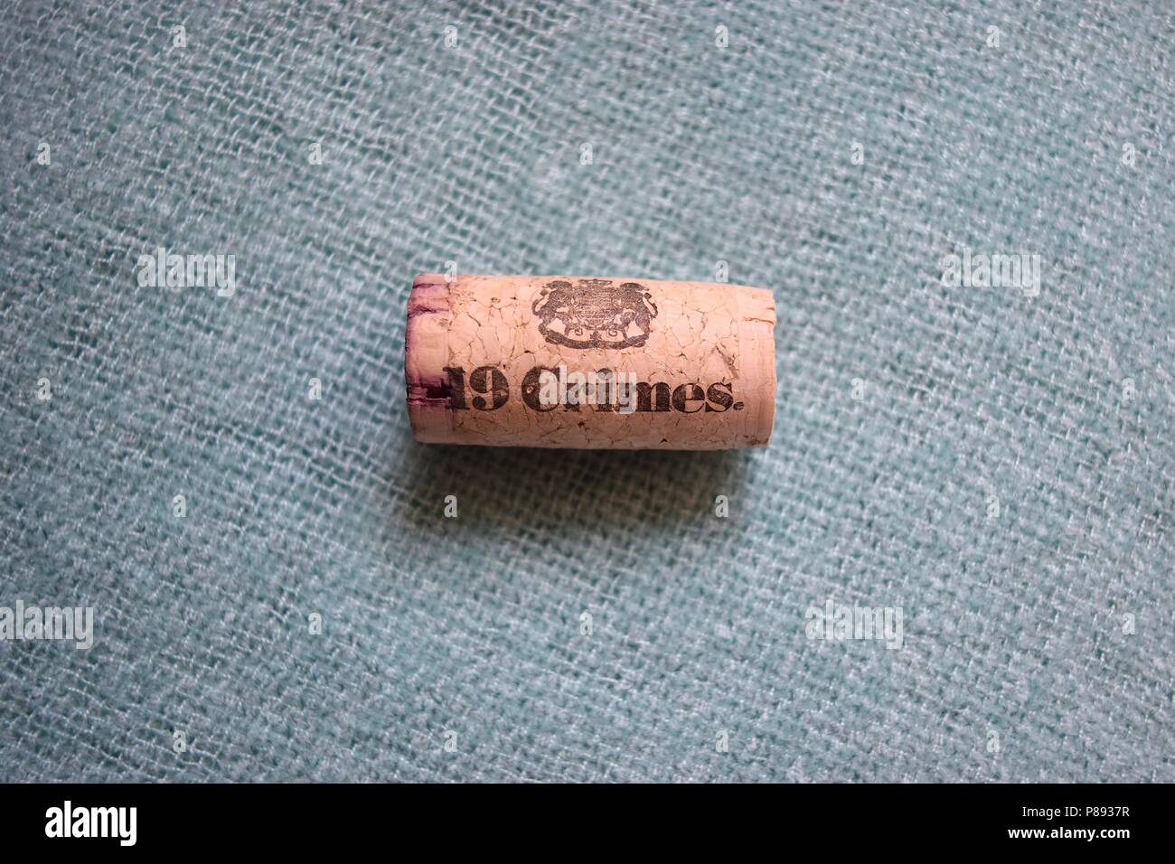 Cork wine 19 Crimes Stock Photo