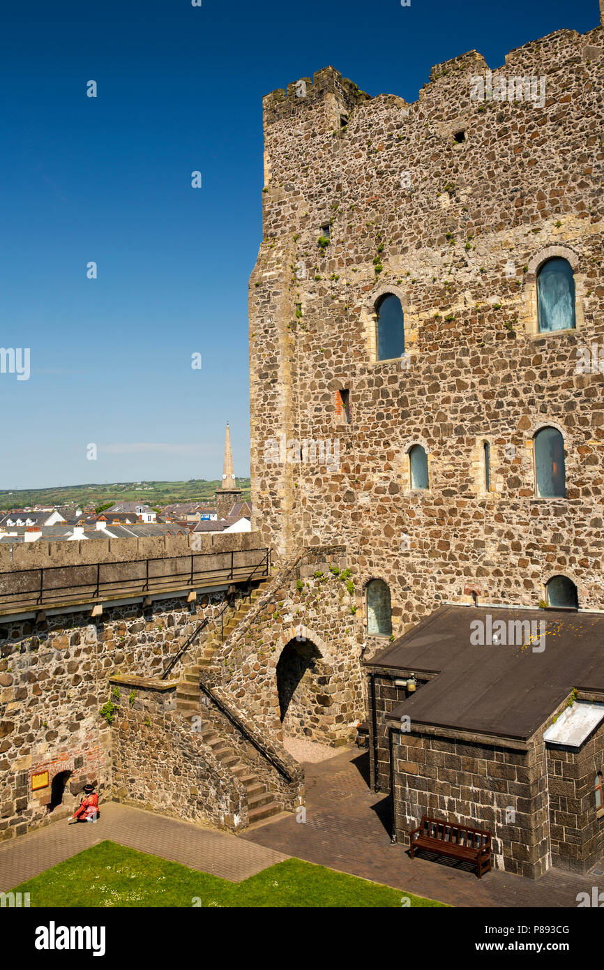 UK, Northern Ireland, Co Antrim, Carrickfergus, Norman Castle keep Stock Photo