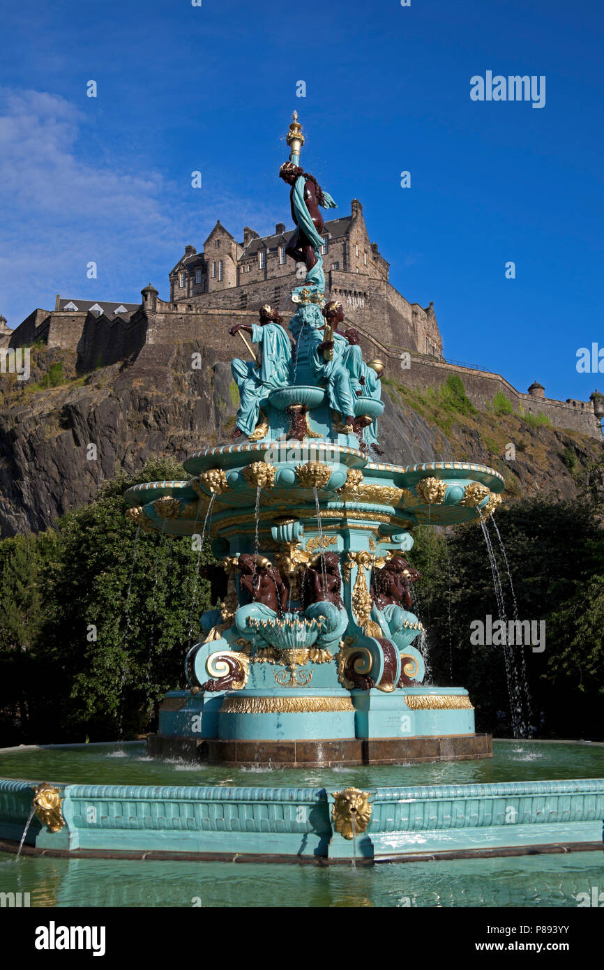 Ross Fountain, West Princes Street Gardens, Edinburgh, Scotland, UK Stock Photo