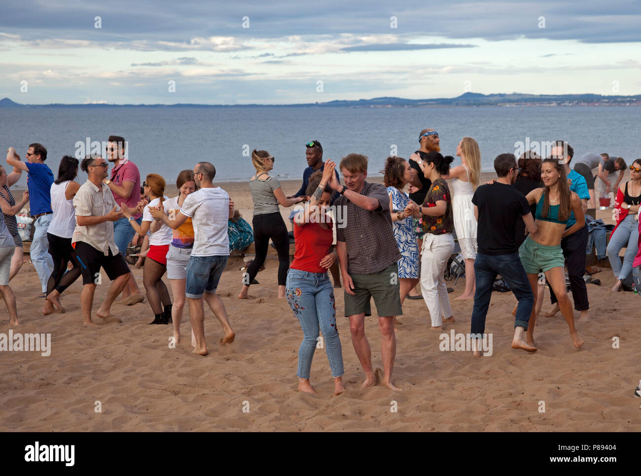 Salsa dancing on Portobello Beach, Edinburgh, Scotland, UK Stock Photo Alamy