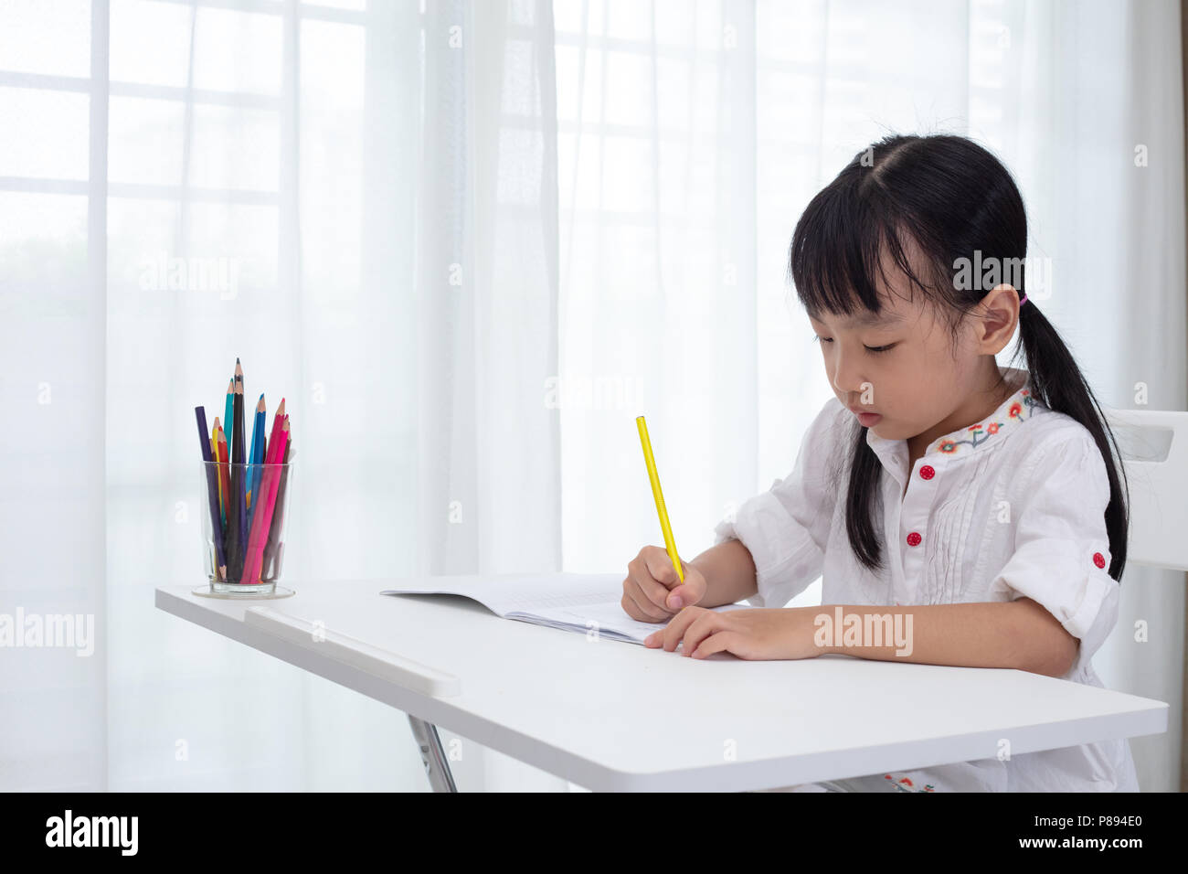 chinese children doing homework