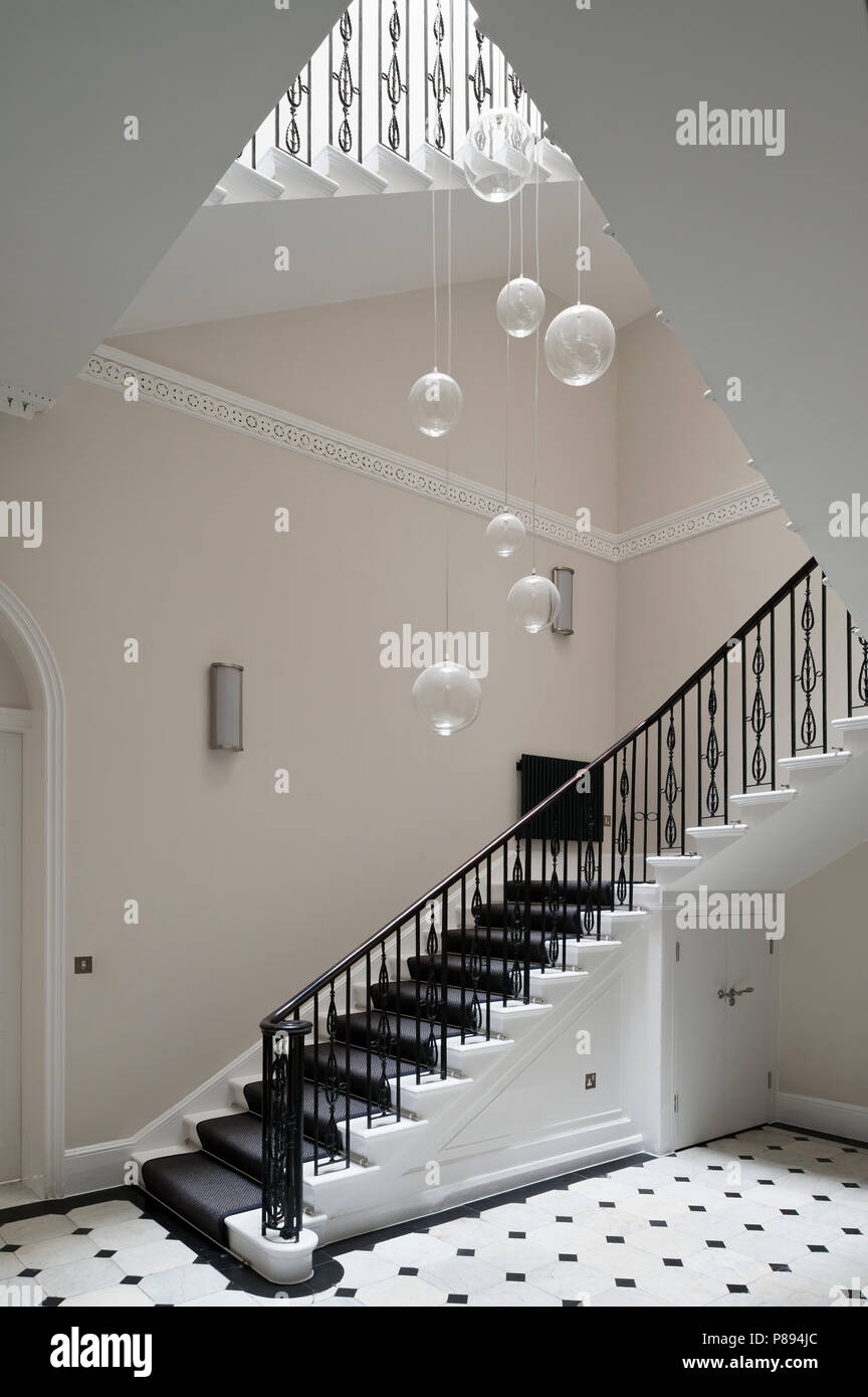 Luxurious monochrome staircase Stock Photo