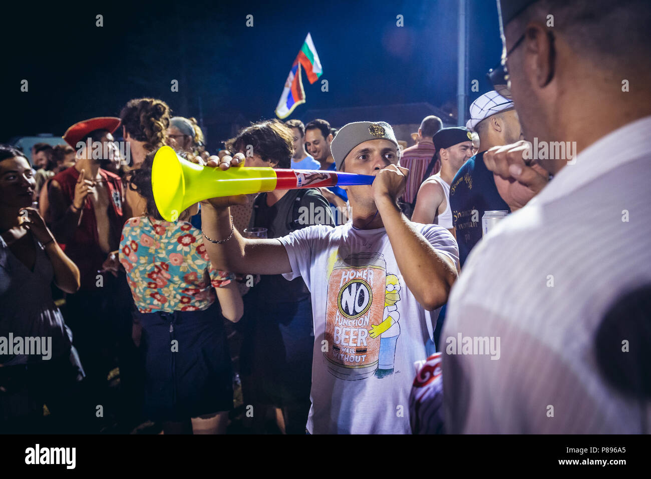 Famous annual Trumpet Festival in Guca village, Serbia, also known as Dragacevski Sabor, 2017 Stock Photo