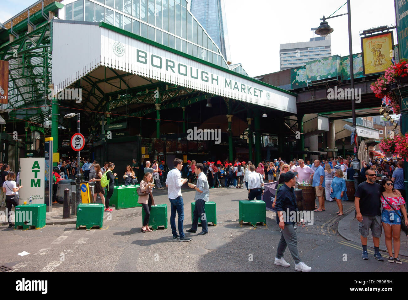 Shoppers at Borough Market London Stock Photo