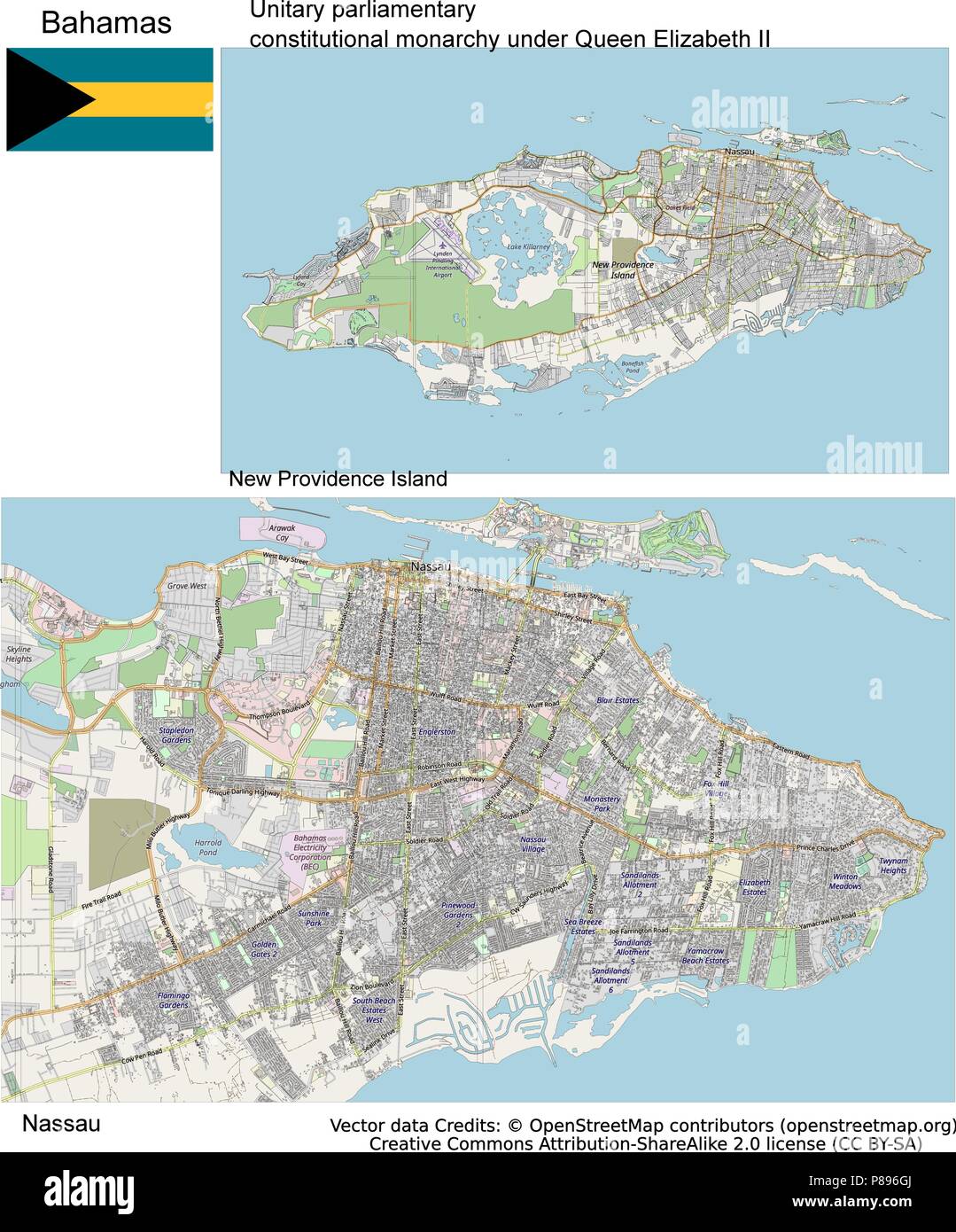Bahamas nassau map Stock Vector Images - Alamy