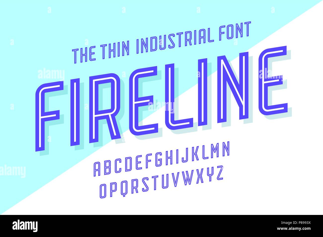 Alphabet and font Fire Line Stock Vector