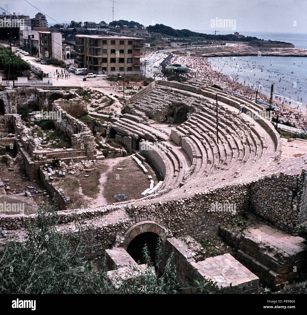 Anfiteatro romano. Vista plarcial de las ruinas. Tarragona. siglos II-III. Stock Photo