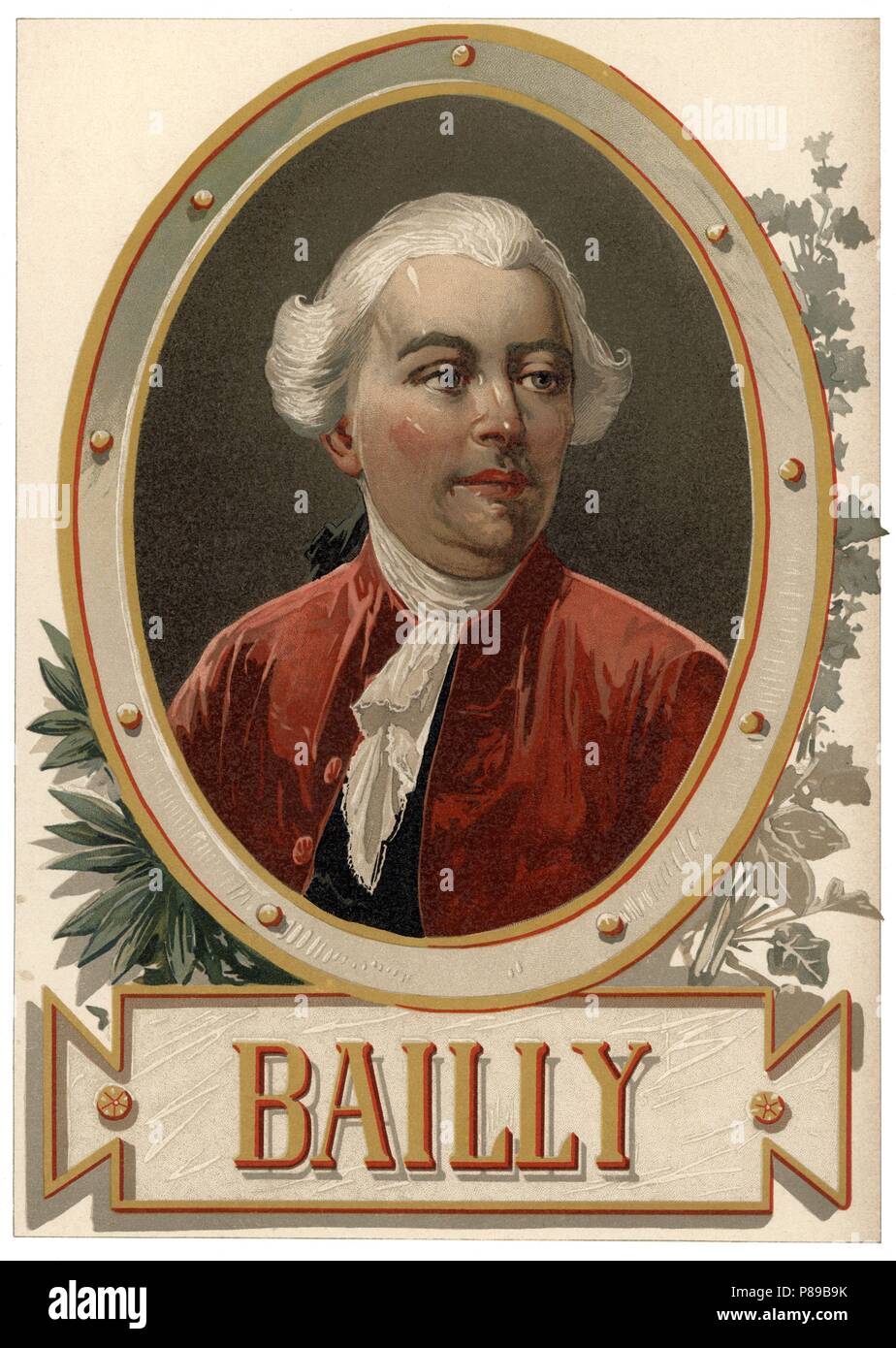 Jean Sylvain Bailly (1736-1793), astrónomo, político y matemático francés. Grabado de 1896. Stock Photo