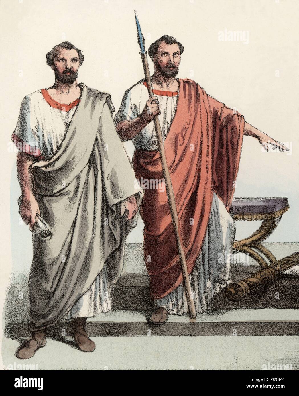 Roma. Edad antigua. Tribuno y juez romanos. Grabado de 1900 Stock Photo ...