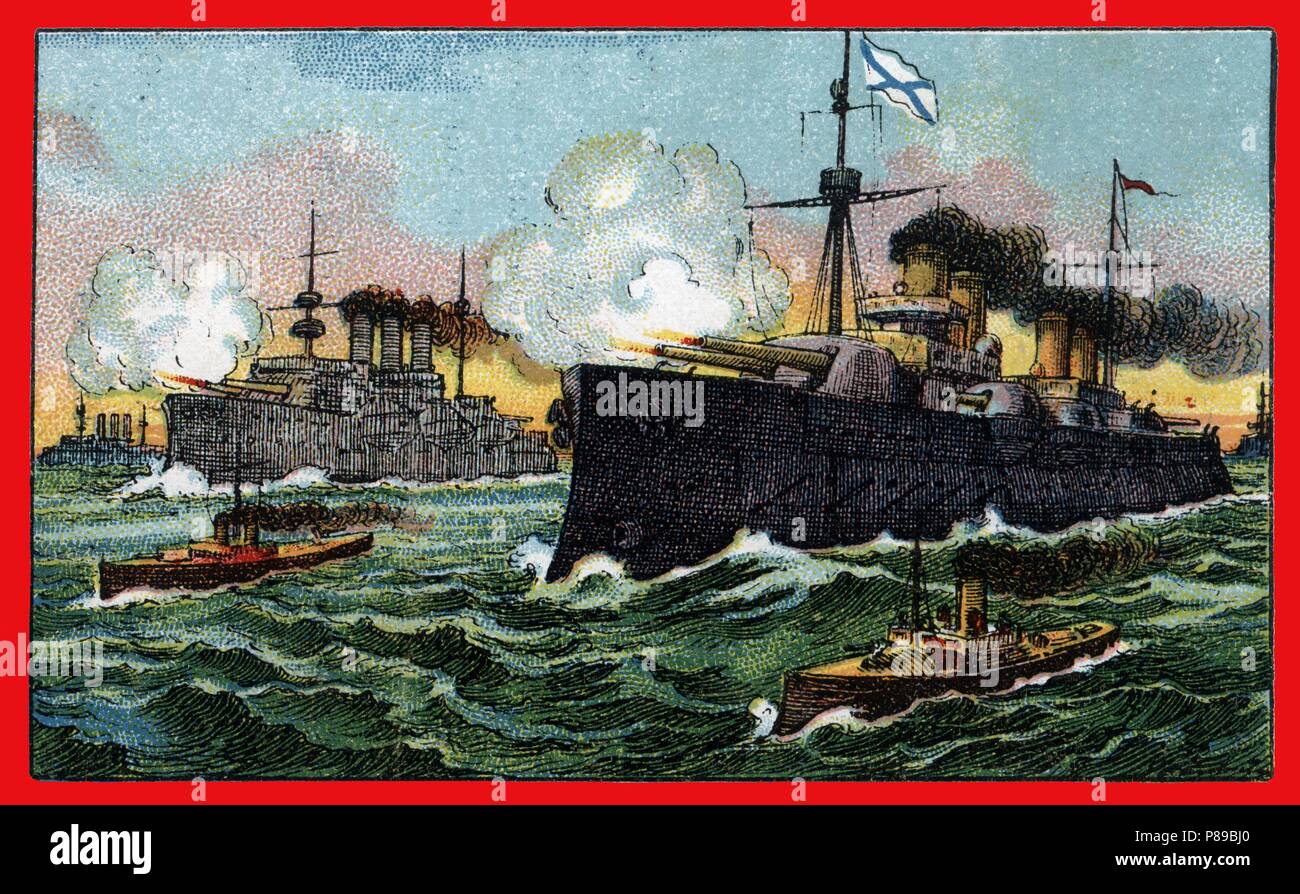 Primera guerra mundial (1914-1918). Bombardeo de Kakaburon por la escuadra rusa. Stock Photo