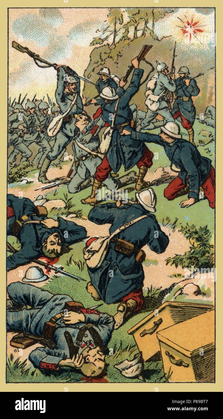 Primera guerra europea (1914-1918). Ataque del frente francés en Verdún por las tropas alemanas. Años 1920. Stock Photo