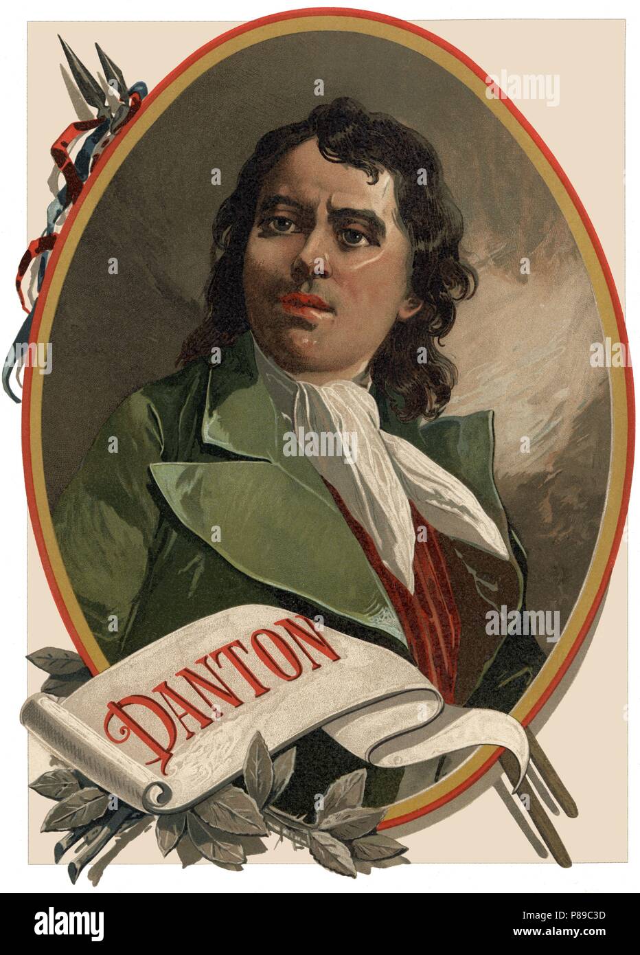 Georges-Jacques Danton (1759-1794), abogado y político francés, dirigente y primer presidente de la revolución francesa. Grabado de 1896. Stock Photo