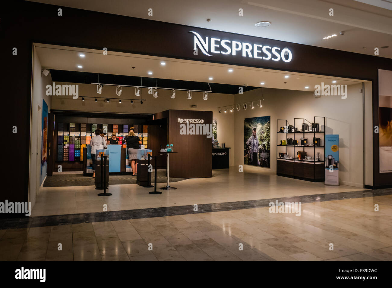 Nespresso coffee shop retail store Stock Photo - Alamy