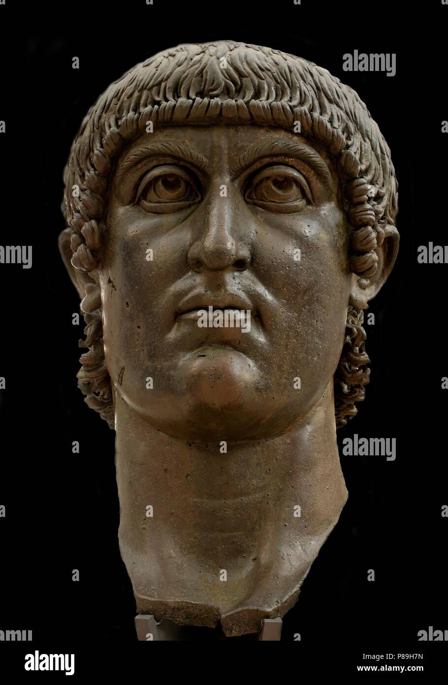 Constantine the Great (Head of Constantine's colossal statue). Museum: Capitoline Museums, Rome. Stock Photo
