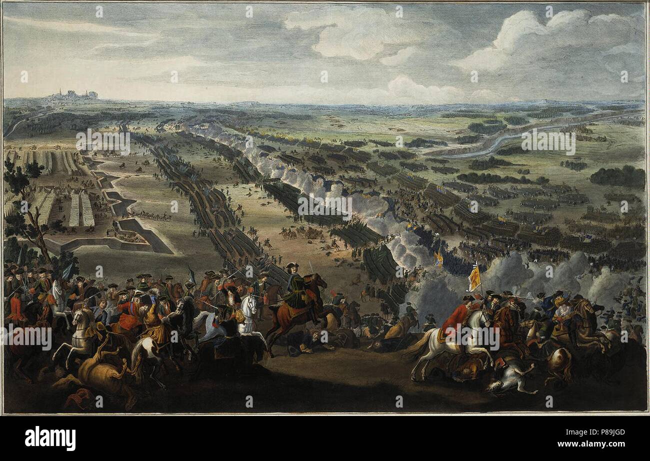 The Battle of Poltava on 27 June 1709. Museum: State Hermitage, St. Petersburg. Stock Photo