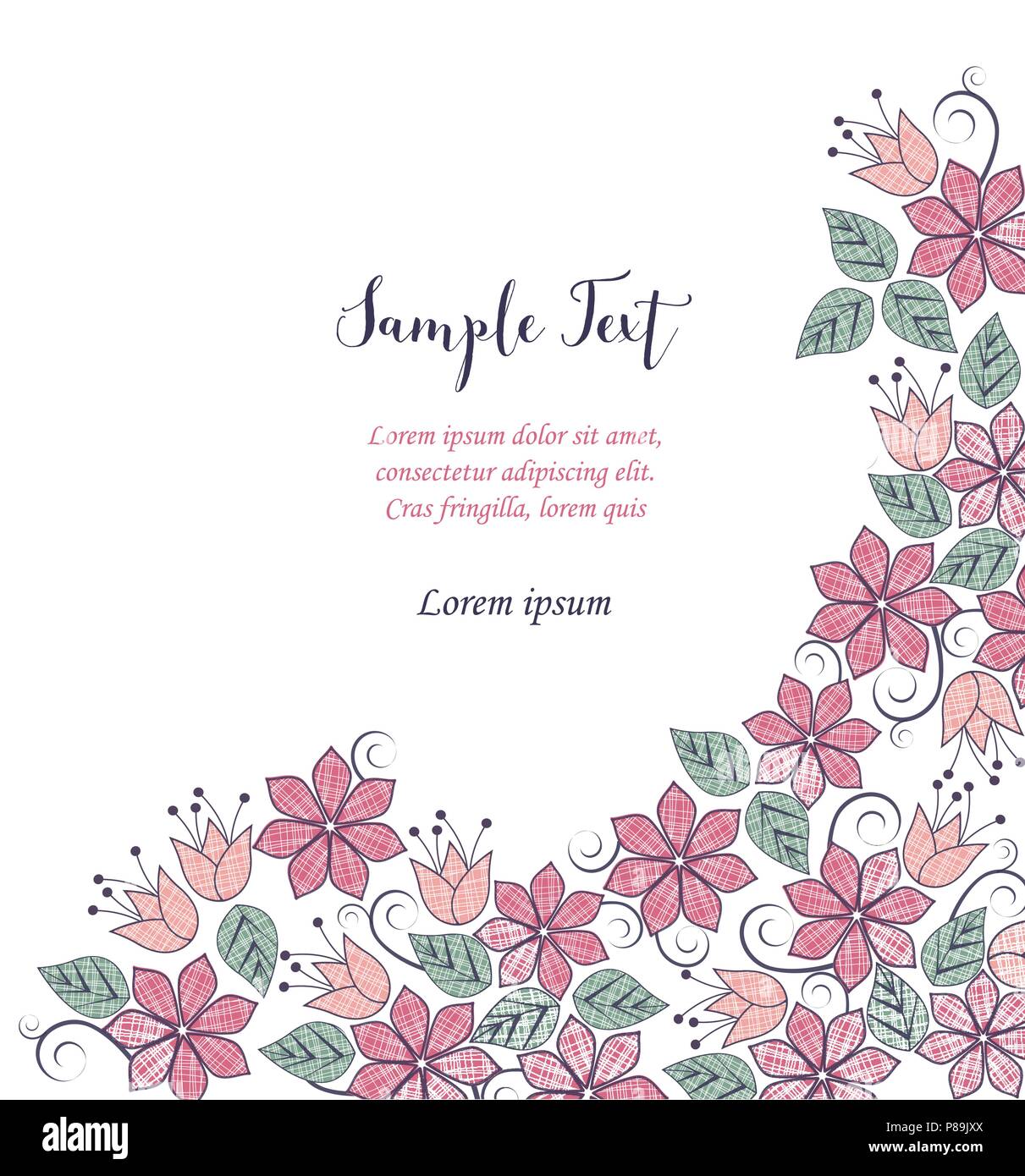 Vector illustration of flowers. Isolated on white background with ...