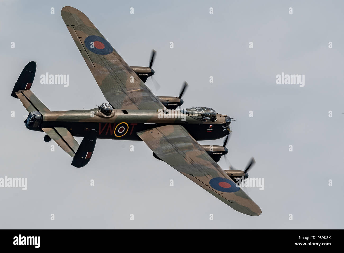 The Battle of Britain Memorial Flight's Avro Lancaster displays at the