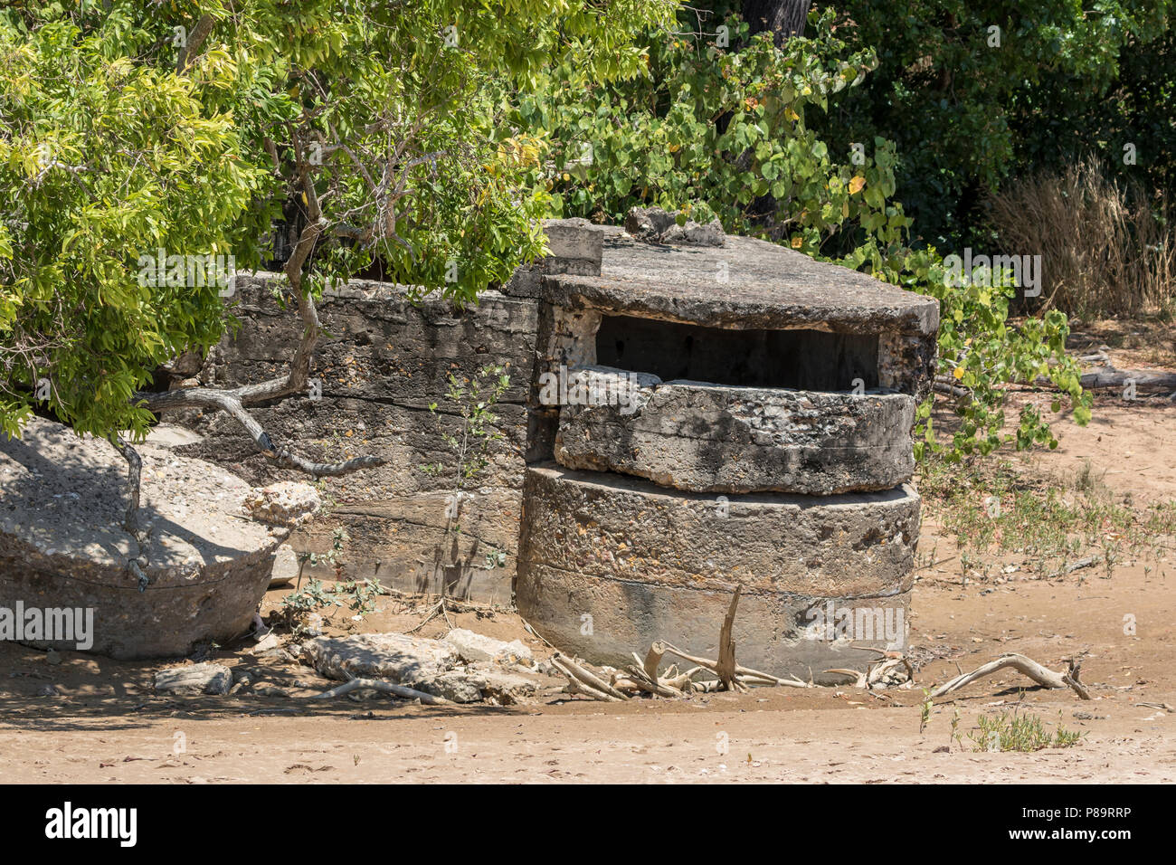 WWII bunker on Casuarina Beach, Darwin, Northern Territory Stock Photo