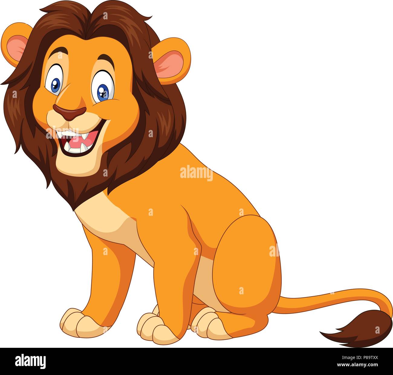 Lion cartoon sitting Stock Vector Images - Alamy