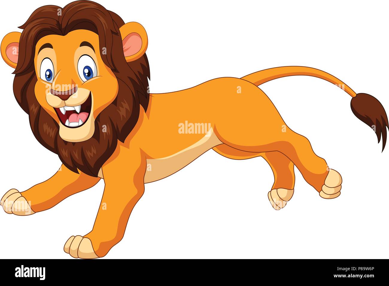 Cartoon happy lion running Stock Vector Image & Art - Alamy