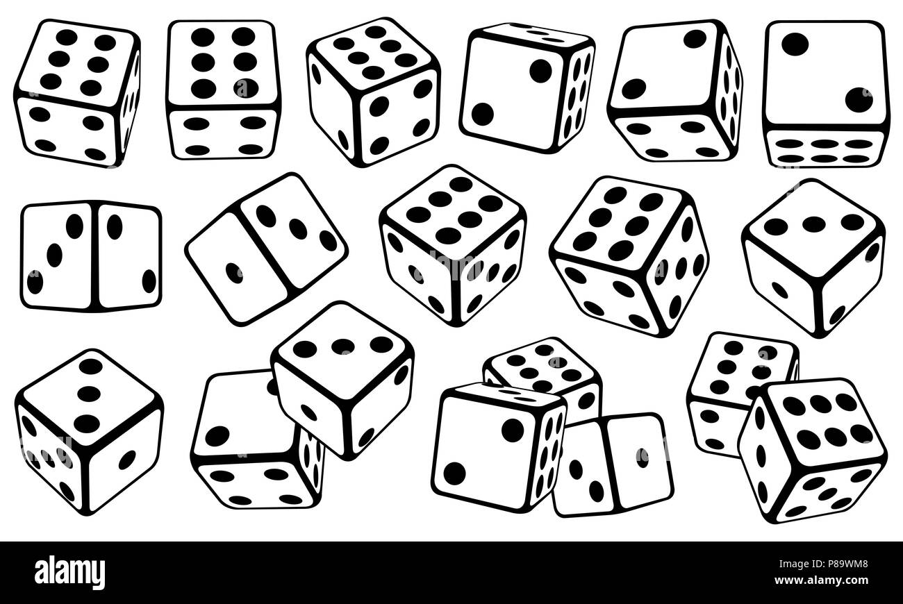 Set of dice in different positions isolated on white Stock Photo Alamy