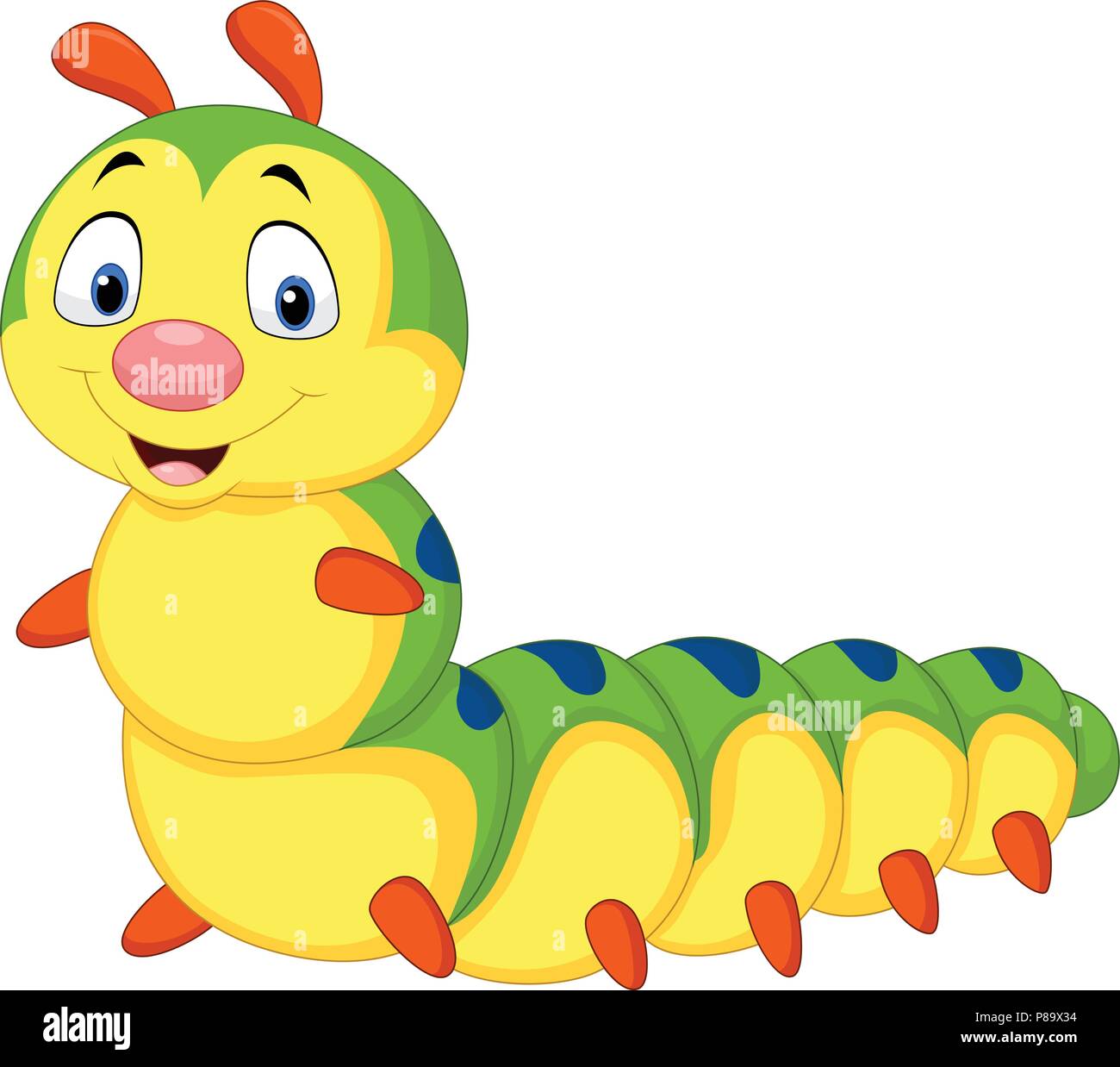 Cartoon caterpillar isolated on white background Stock Vector Image