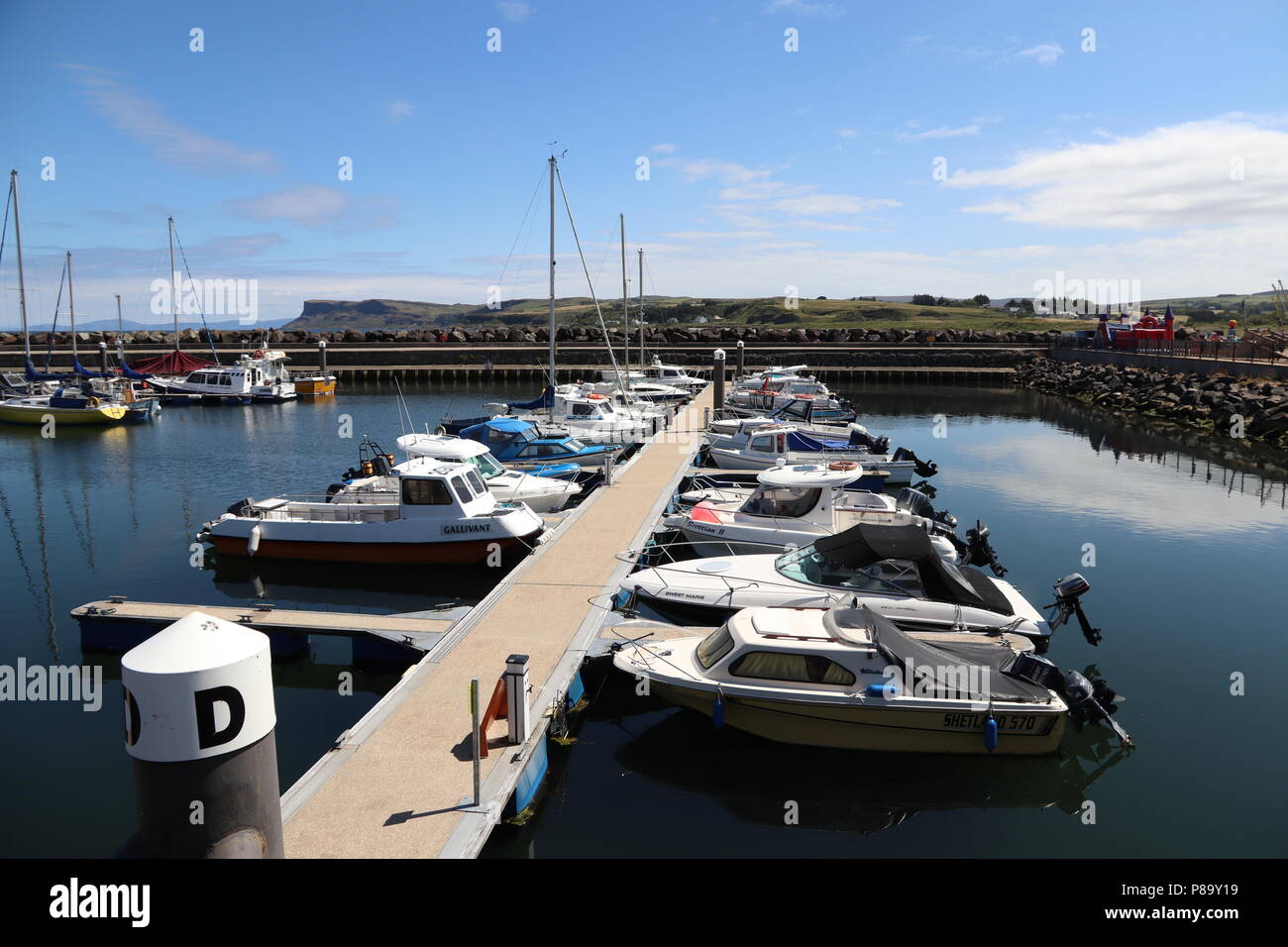 Ballycastle Marina, Causeway coast and Glens, County Antrim, Northern Ireland Stock Photo