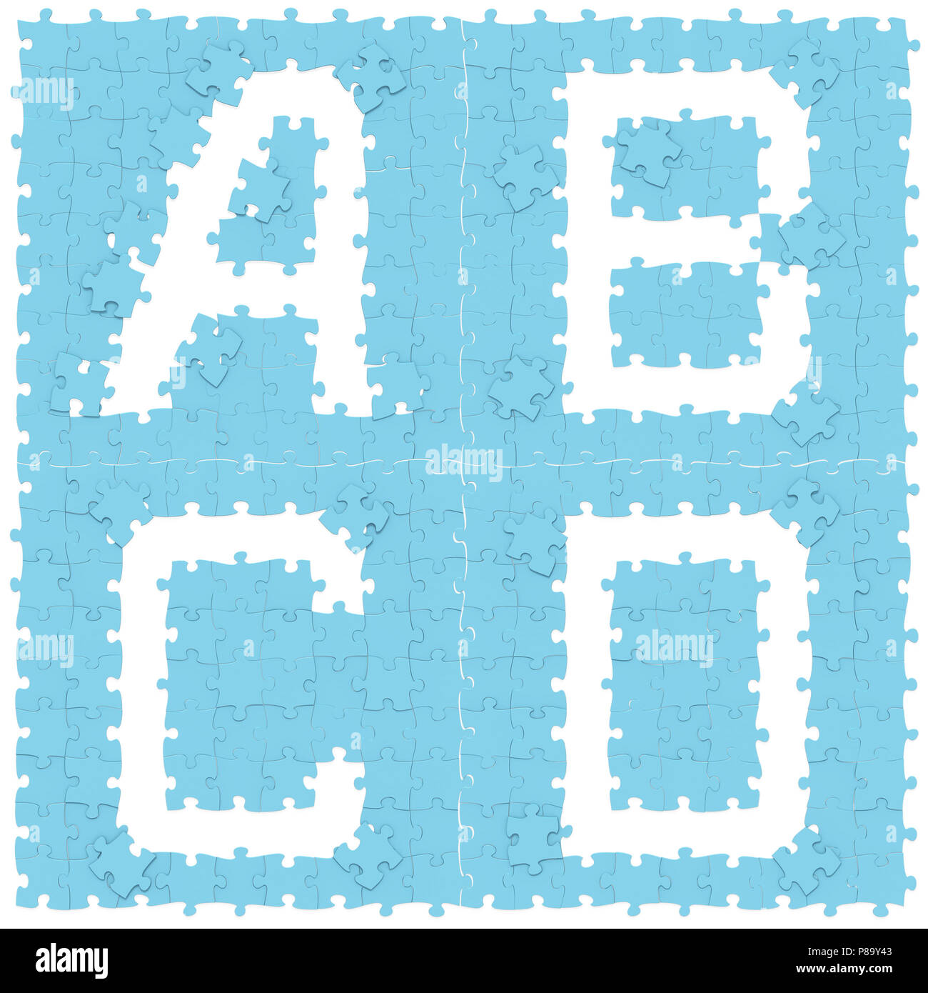 Alphabet jigsaw puzzle hi-res stock photography and images - Alamy