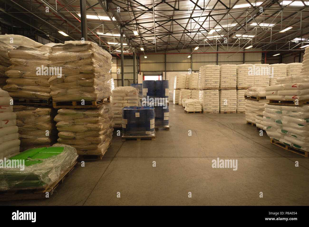 White cements in warehouse Stock Photo Alamy
