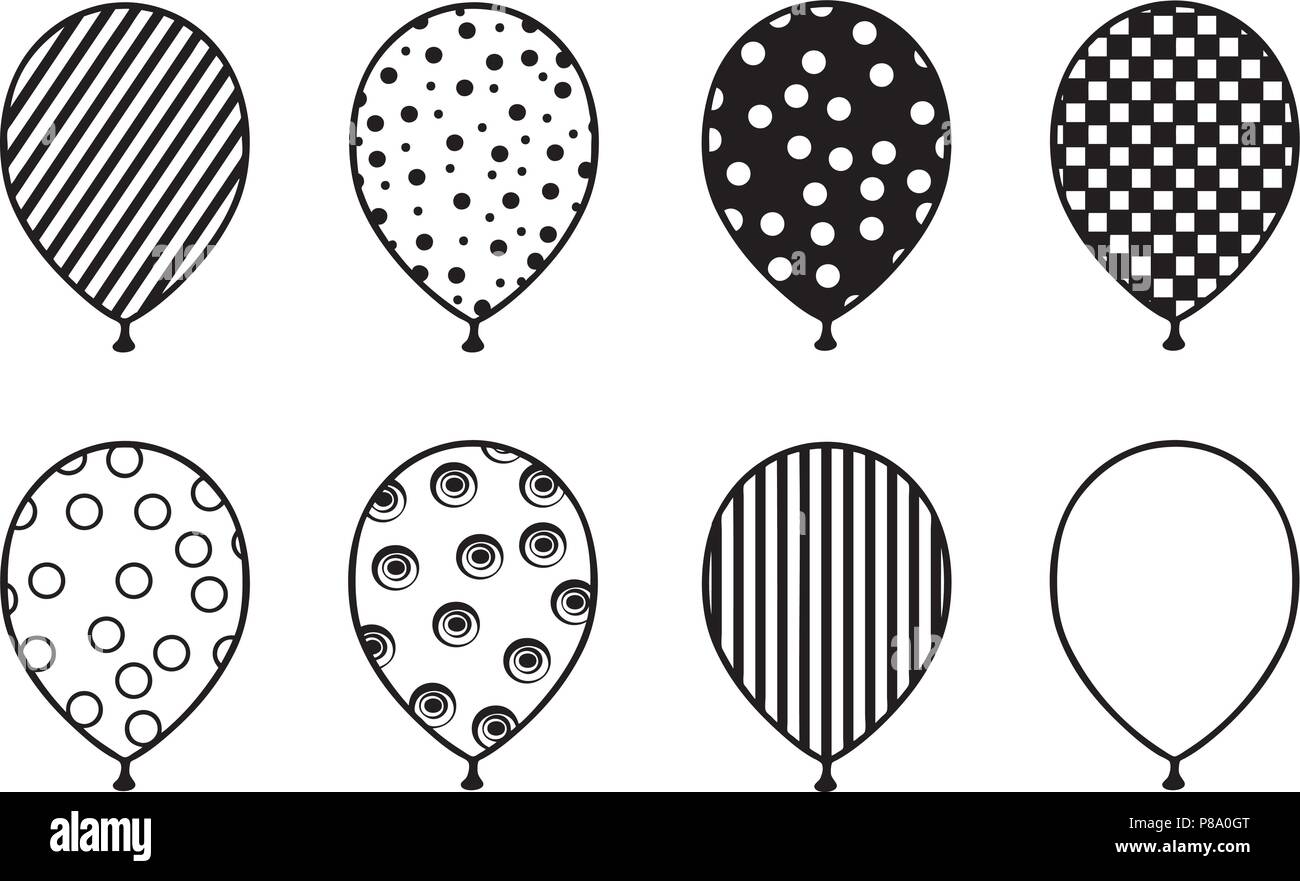 Set of different balloons isolated on white Stock Vector Image & Art ...