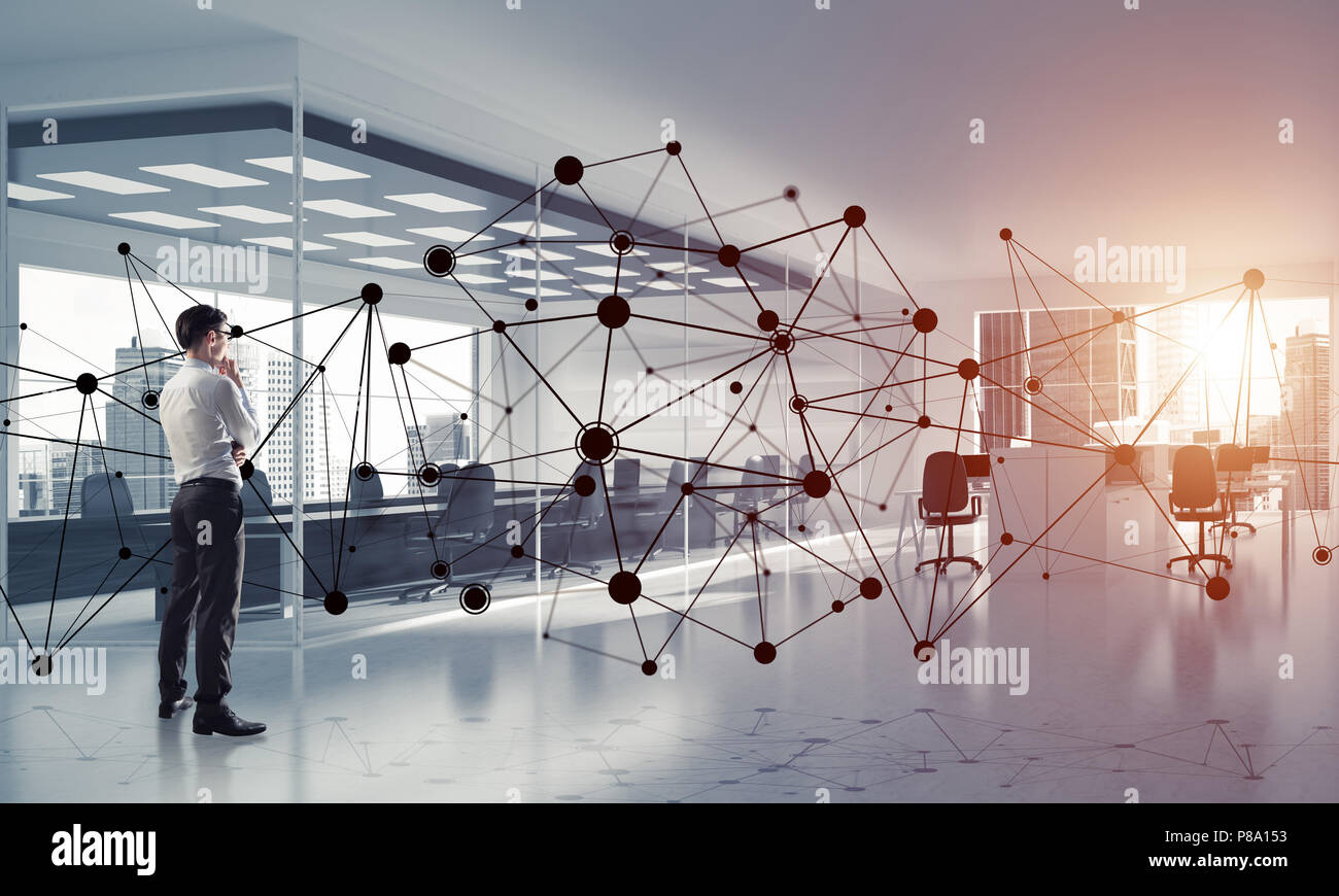 Contribuction Point Netwarking Networking and social communication concept as effective point f Stock ...