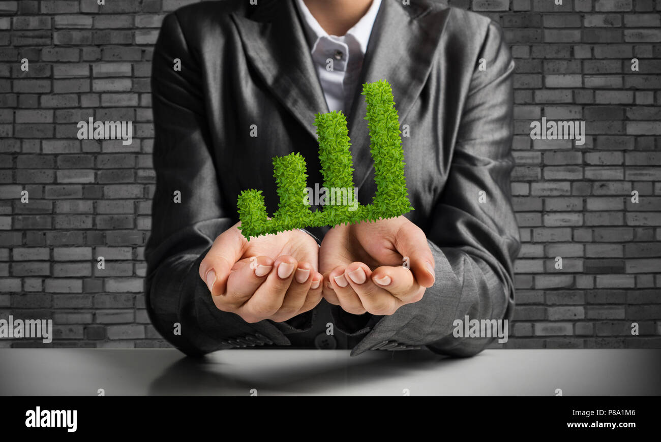 Businessman presenting growing graph Stock Photo - Alamy