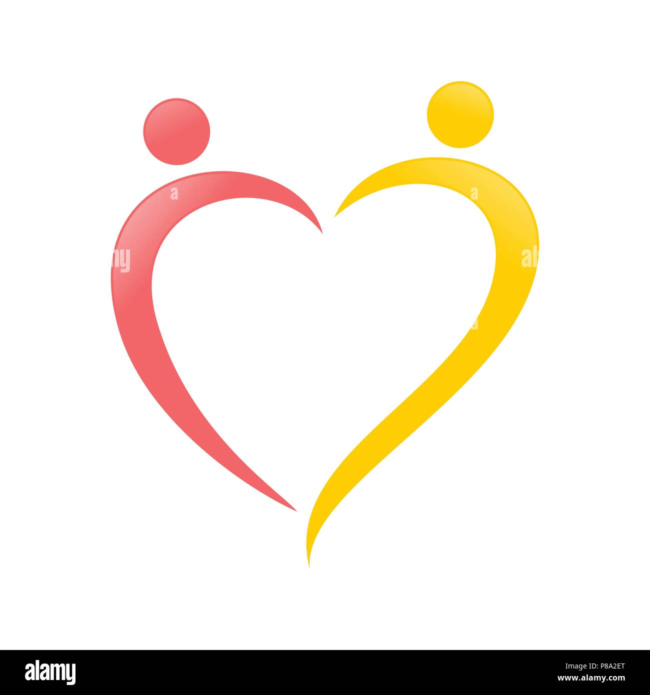 Love Shape Abstract Swoosh Vector Symbol Graphic Logo Design Template Stock Vector