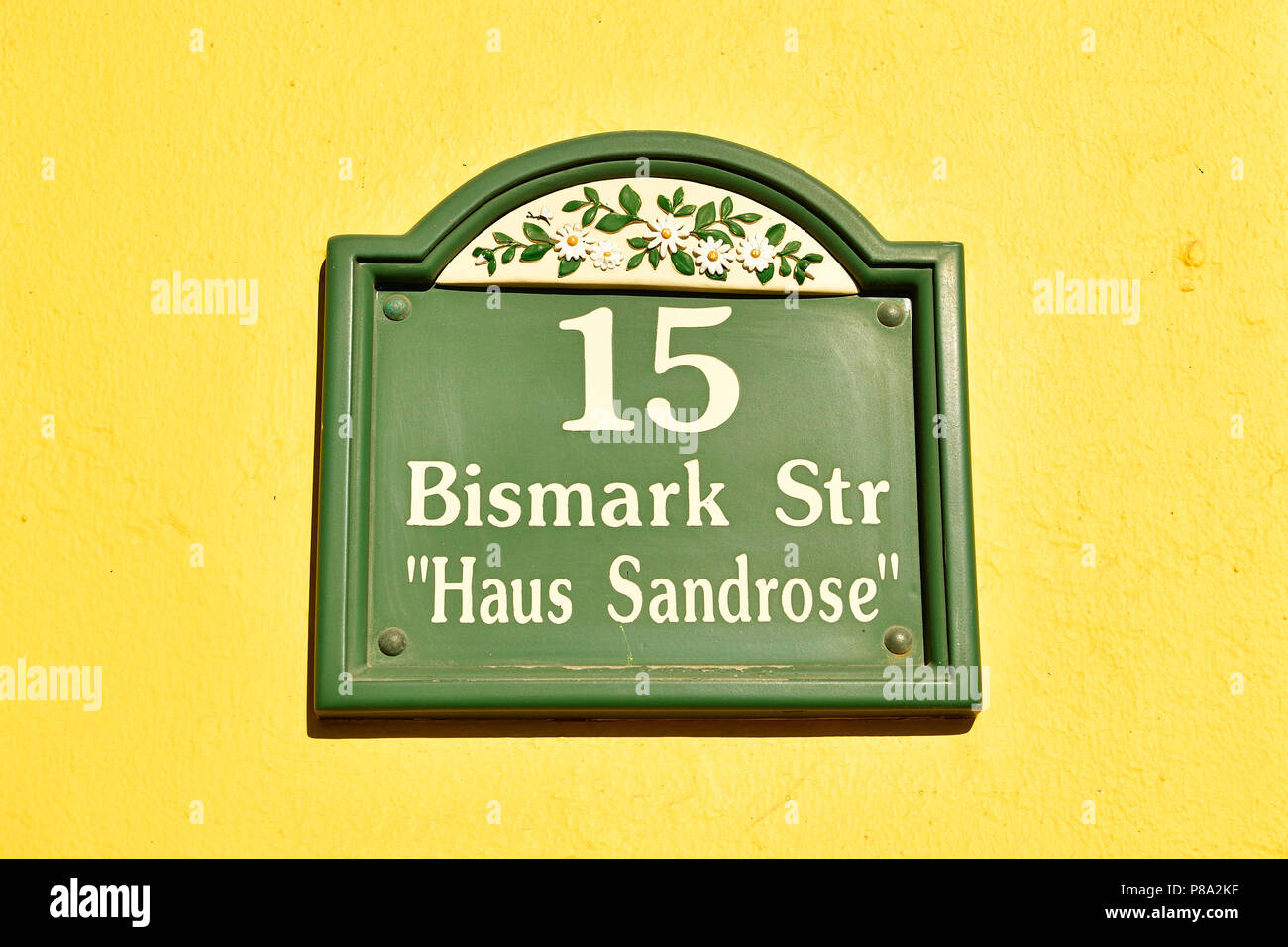 German Street Sign Bismark Strasse On A Wall Luderitz Namibia