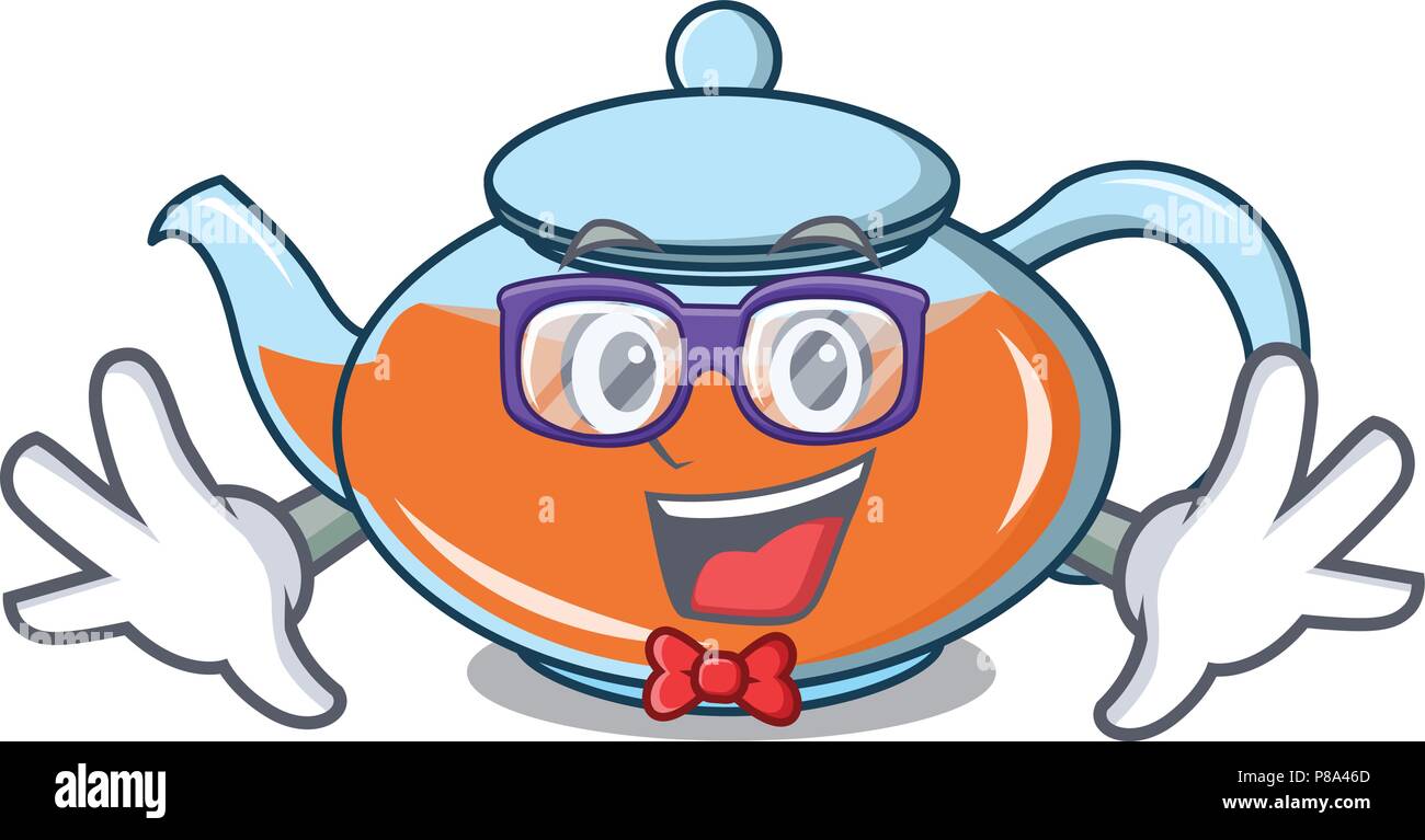 Geek transparent teapot character cartoon Stock Vector Image & Art - Alamy