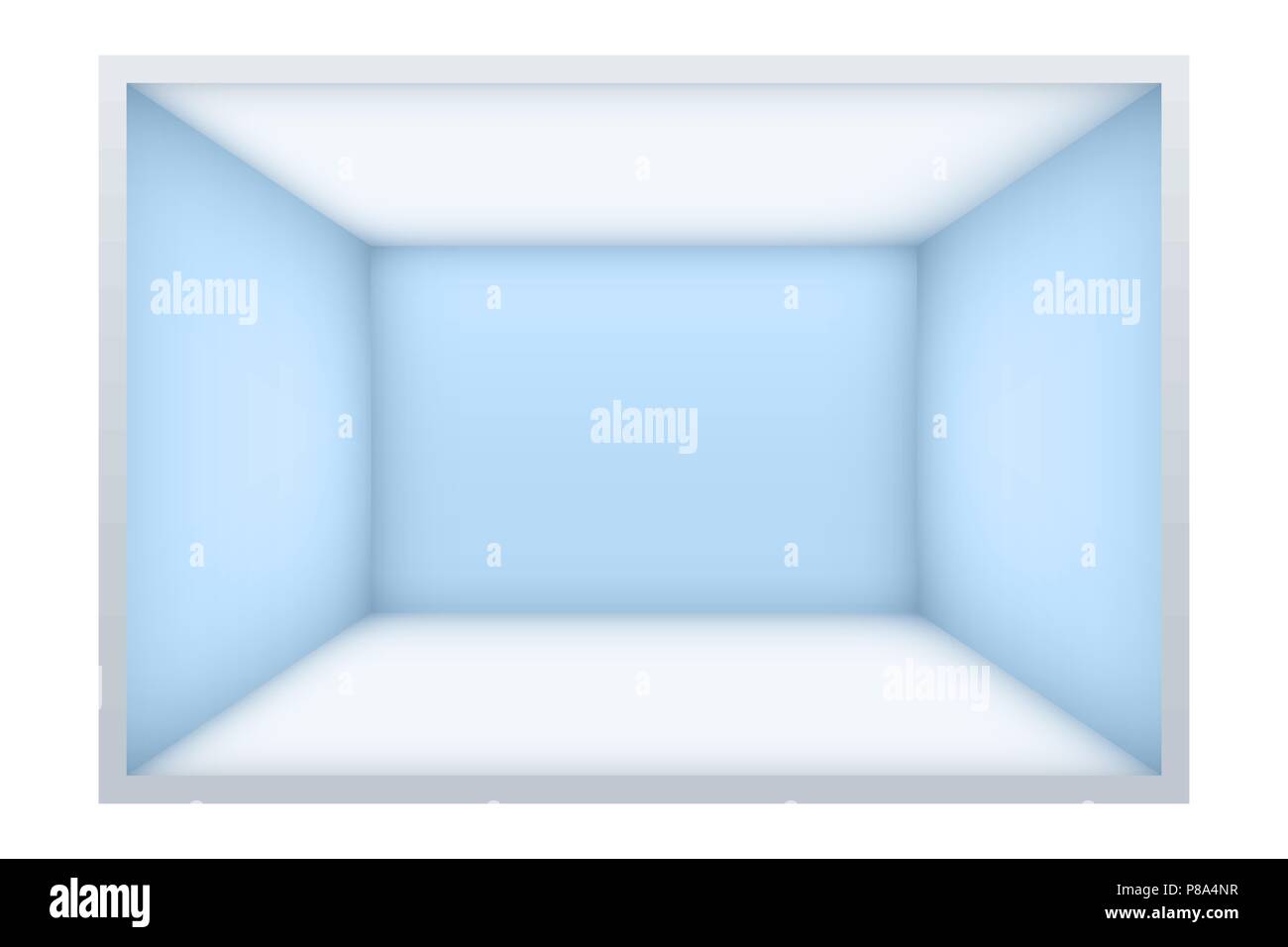 Example of empty room with blue walls Stock Vector