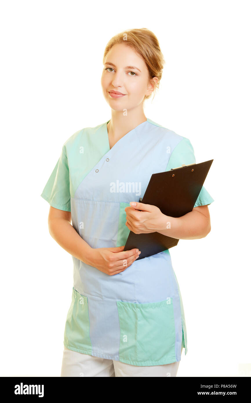 Woman works at nursing home on outpatient care Stock Photo