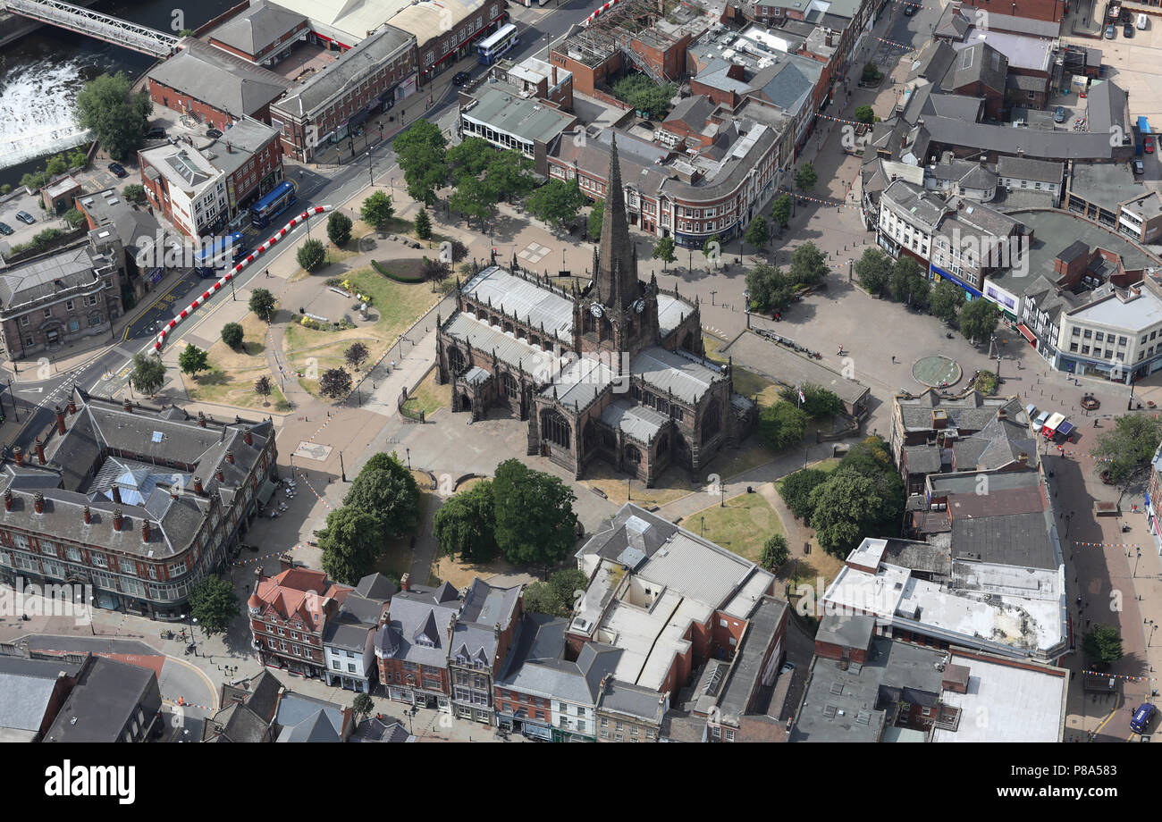 Aerial view of Rotherham town centre