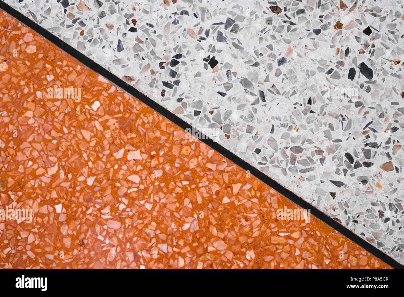 Terrazzo polished stone floor and wall pattern and color surface marble and granite stone, material for decoration background texture, interior design Stock Photo