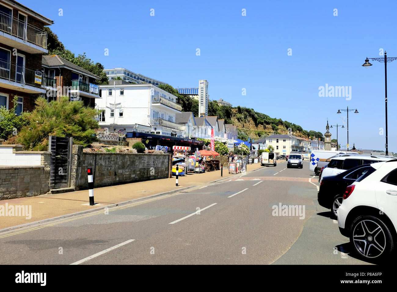 Shanklin, Isle of Wight, UK. June 25, 2018. Tourists walk the Esplanade
