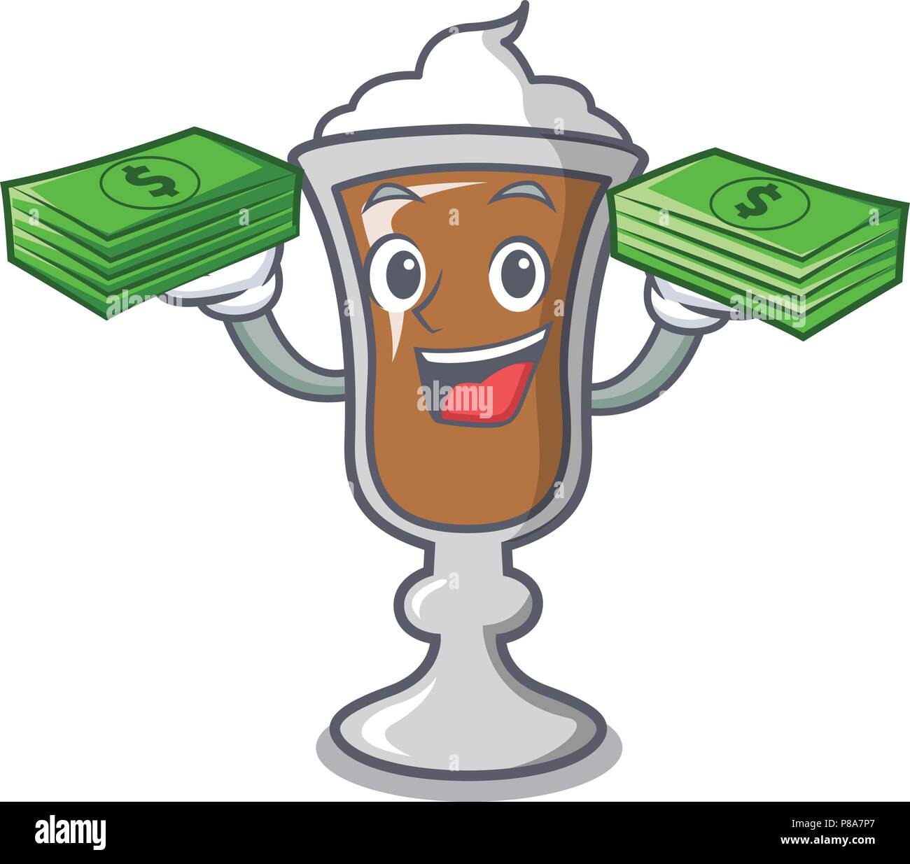 With money bag irish coffee mascot cartoon Stock Vector Image & Art Alamy