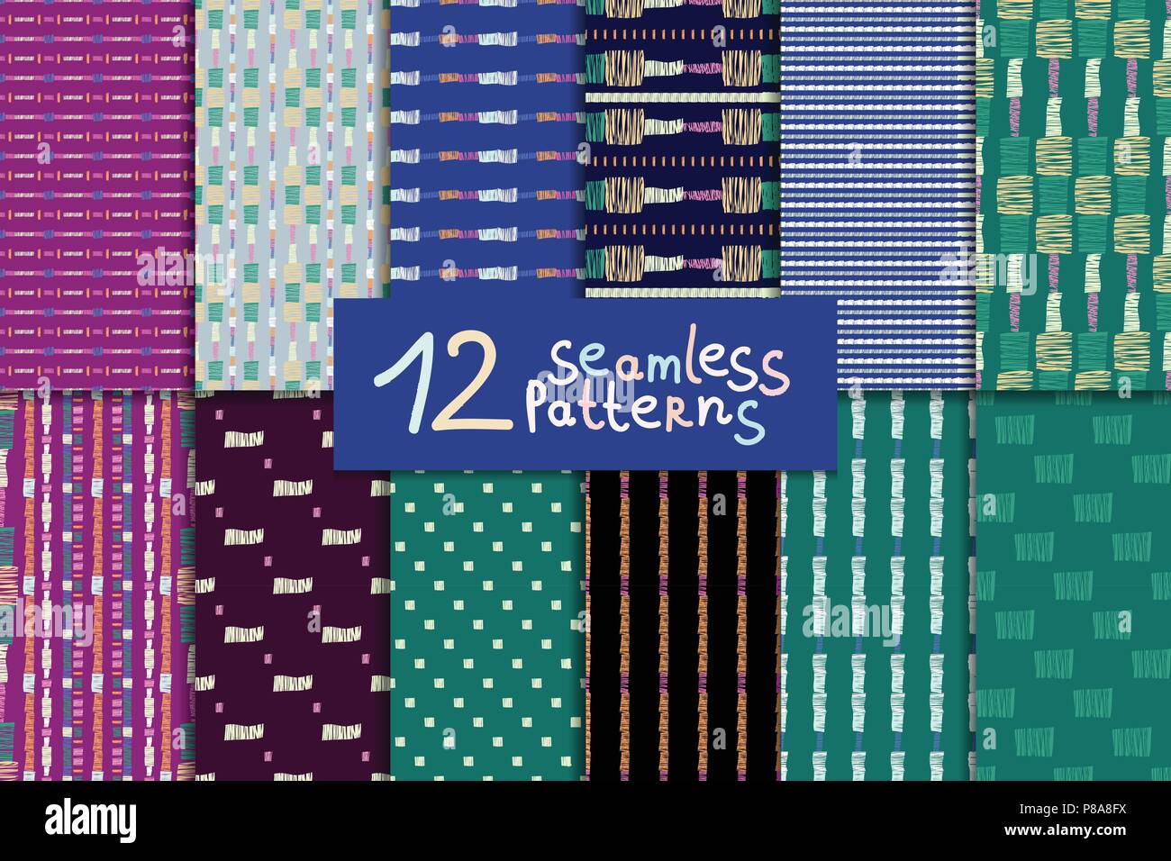 Abstract seamless pattern set Stock Vector Image & Art - Alamy