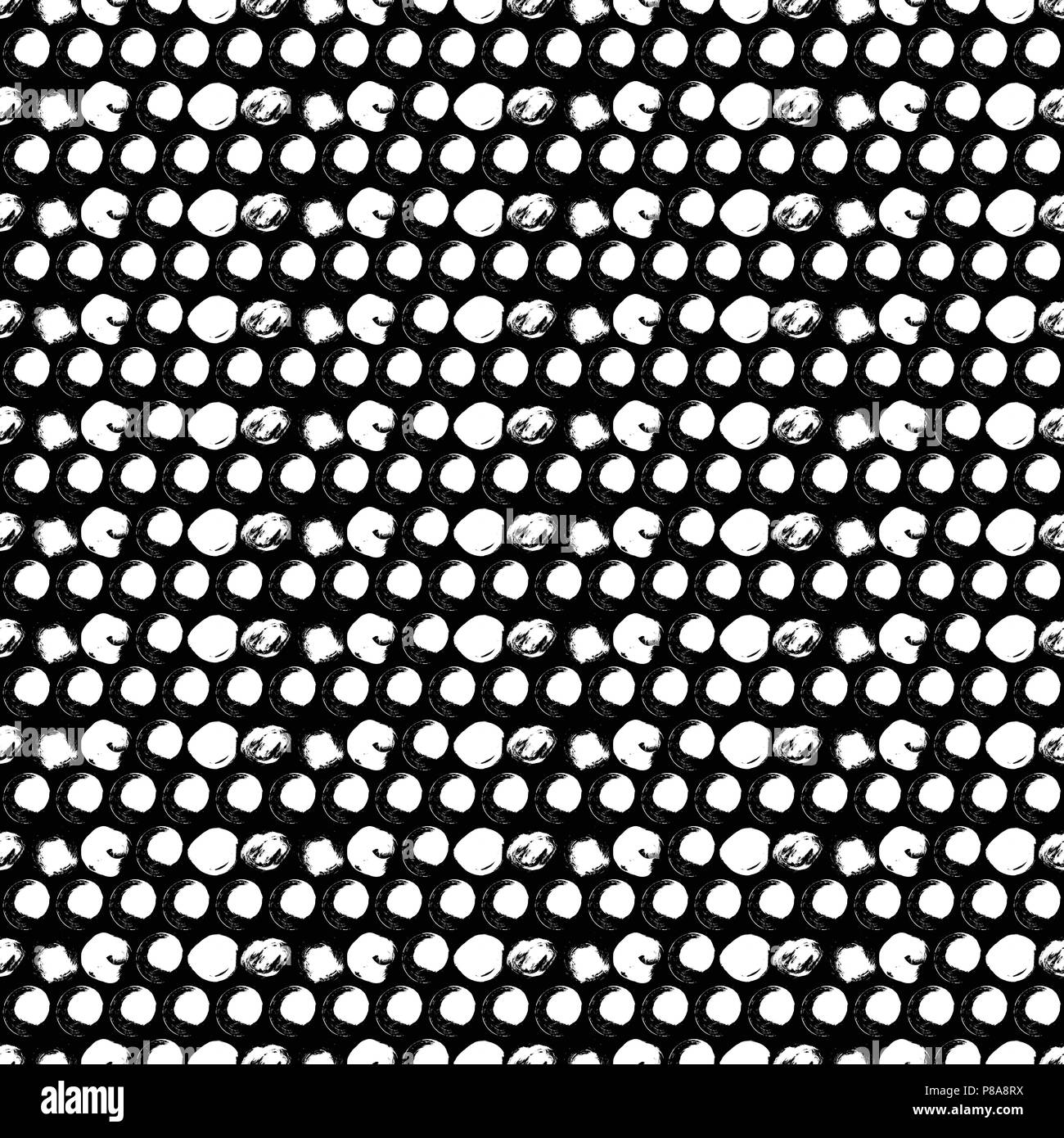 Seamless black and white pattern with circles Stock Vector Image & Art ...