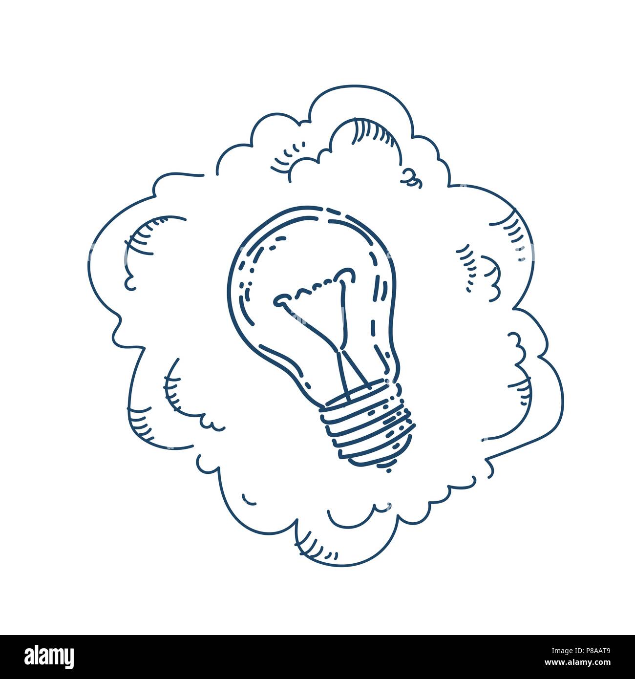 new idea light lamp business plan concept on white background sketch doodle Stock Vector Image