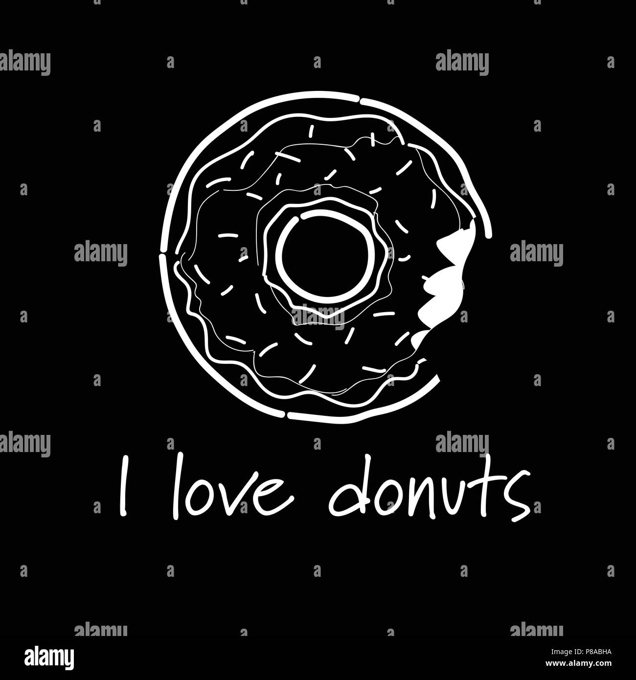 Cartoon donuts Black and White Stock Photos & Images - Alamy