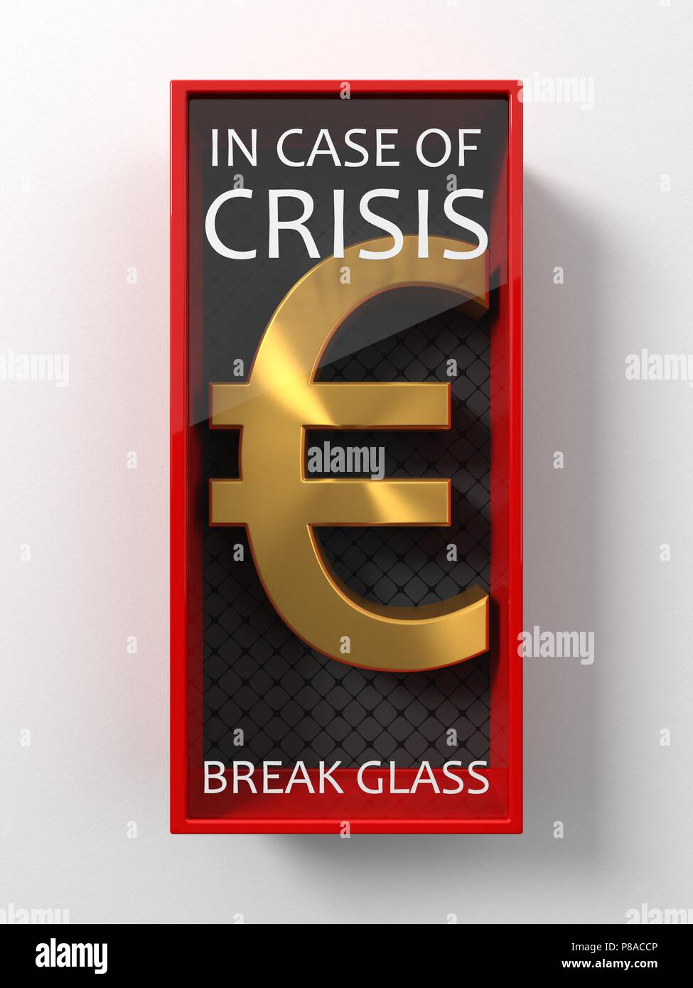 golden euro sign for usage in case of crisis, 3d illustration Stock ...