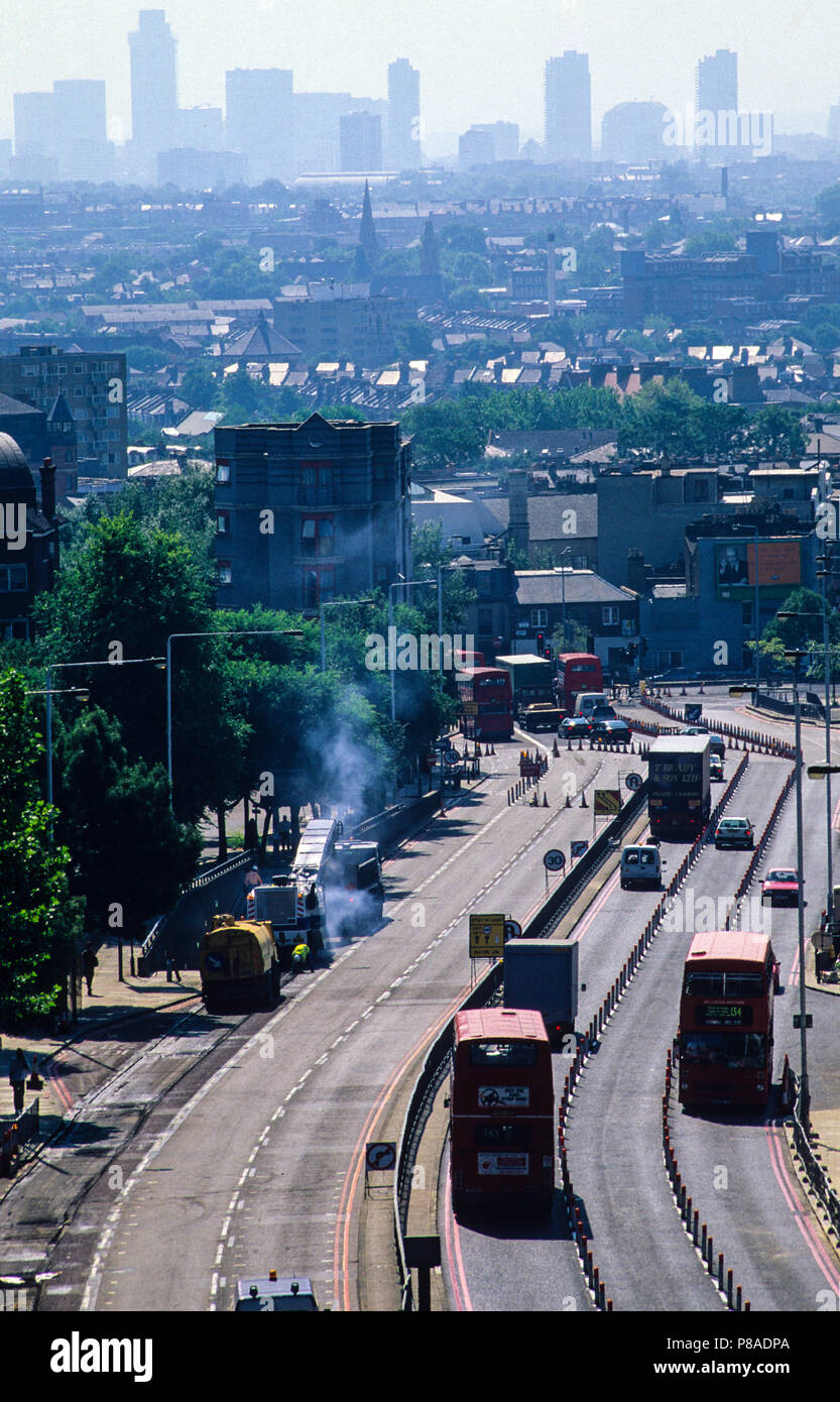 Low Air Quality over Central London, Viewed from Highgate, London, England, UK, GB Stock Photo