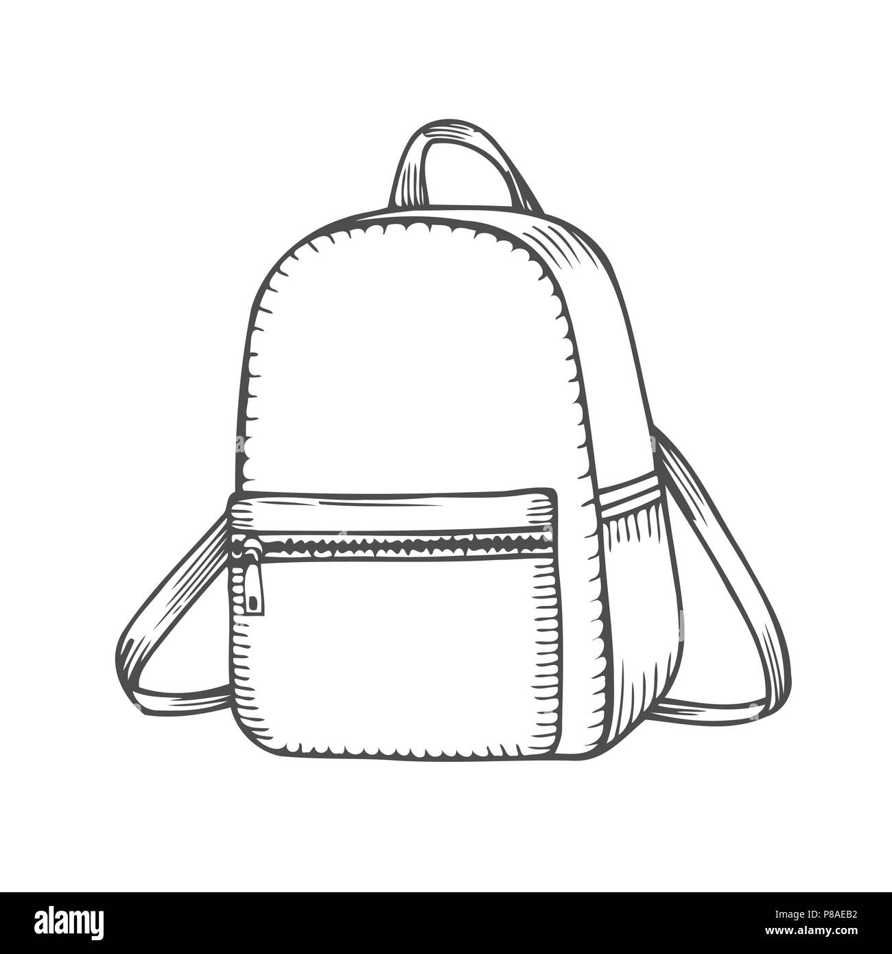 Hand drawn Vector Backpack. Mountain tourist equipment. Vector ...