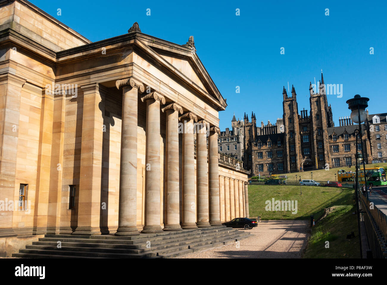 Exterior of Scottish National Gallery art museum in Edinburgh, Scotland