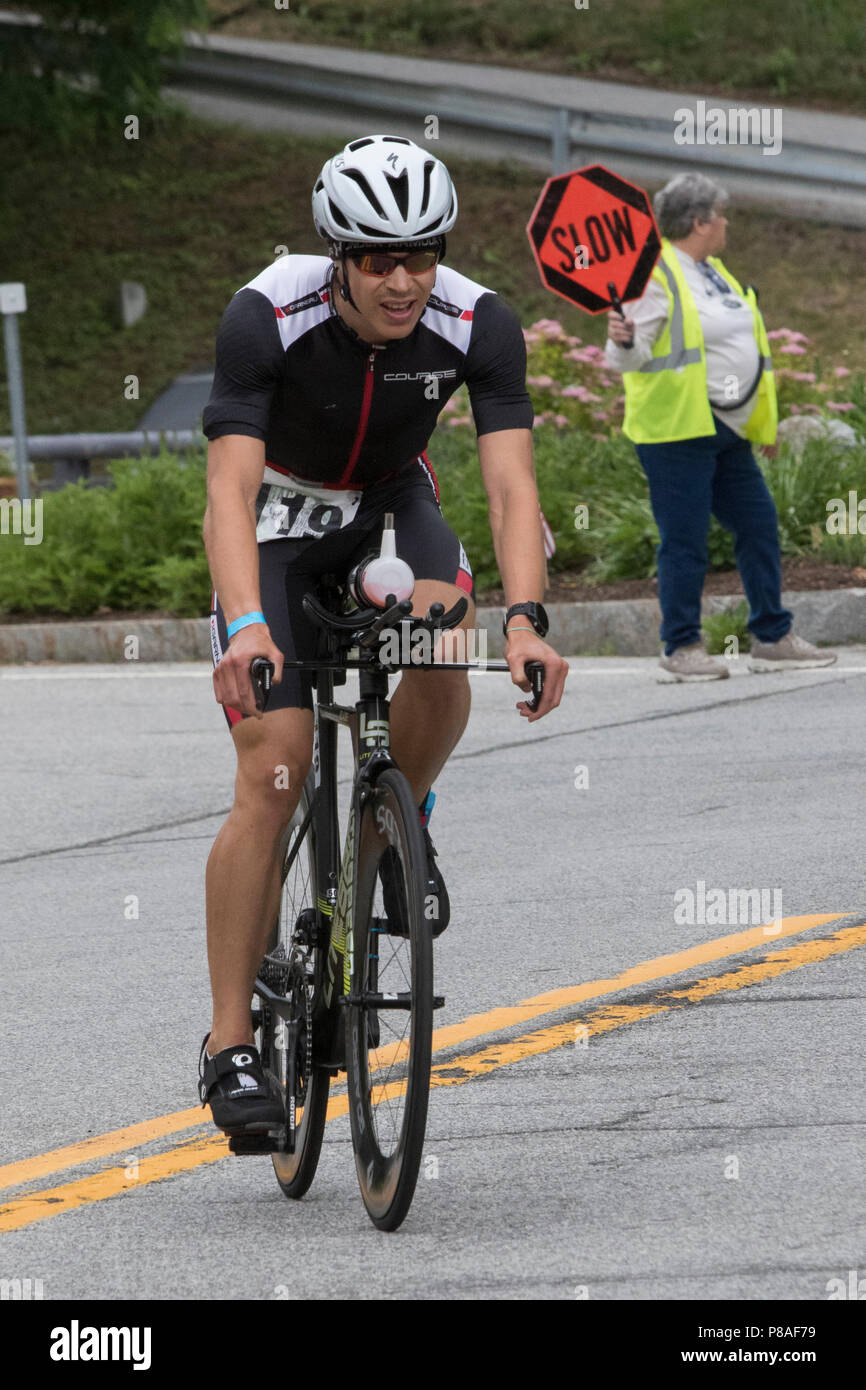 Chris Hague during the bike segment at the 2018 Hague Endurance Festival Duathlon Stock Photo